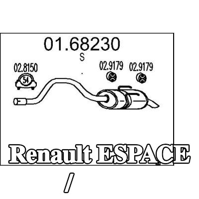 MTS كاتم الصوت الأوسط / النهائي — Renault Espace