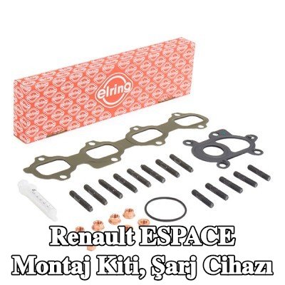 ELRING Montaj Kiti, conta/sızdırmazlık elemanları ile şarj cihazı, cıvata/vida ile — Renault Espace