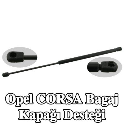 FEBI BILSTEIN Bagaj kapağı amortisörü (Her iki taraf), 565mm — 1997 Opel Corsa