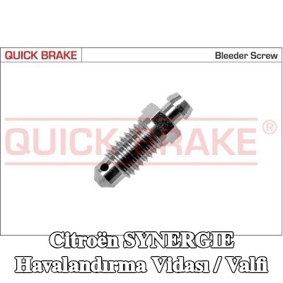 QUICK BRAKE Havalandırma vidası / valfi — Citroën Synergie