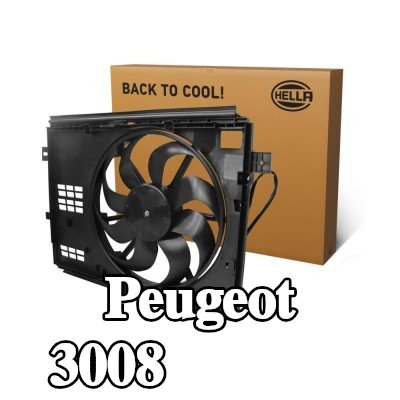 HELLA مروحة, المبرد 426mm, مع غطاء مروحة المبرد, بدون مقاوم — Peugeot 3008