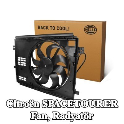 HELLA Fan, radyatör 426mm, radyatör fan kapağı, direnç olmadan — Citroën Spacetourer