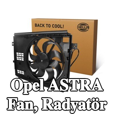 HELLA Fan, radyatör 426mm, radyatör fan kapağı, direnç olmadan — Opel Astra