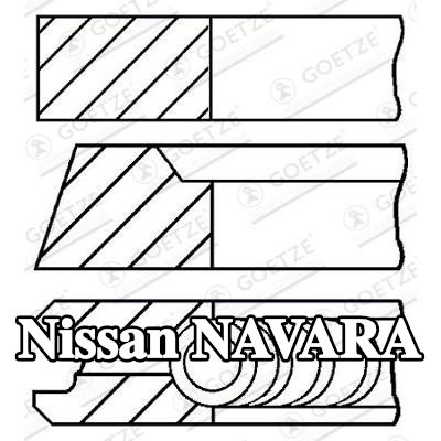 GOETZE ENGINE مجموعة حلقات المكبس — 1998 Nissan Navara