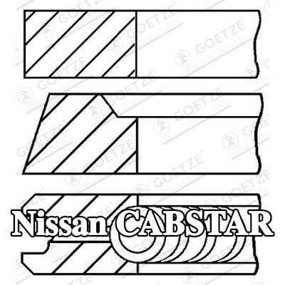 GOETZE ENGINE مجموعة حلقات المكبس — Nissan Cabstar