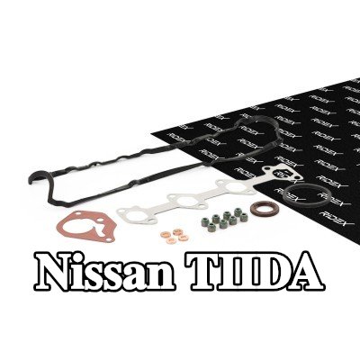 RIDEX مجموعة حشيات, رأس الأسطوانة مع مانع تسرب عمود الكامات, مع حشية غطاء الصمام, مع أختام ساق الصمام, بدون حشية رأس الأسطوانة — Nissan Tiida