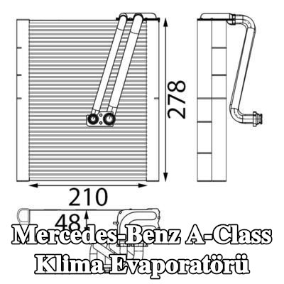 MAHLE Contasız/sızdırmazlık elemanı olmayan klima evaporatörü, genişletme valfi olmadan — 2016 Mercedes-Benz A-Class