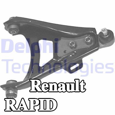 DELPHI ذراع التعليق للمحور الأمامي الأيمن, السفلي, صفائح فولاذية, مع وصلة كروية — Renault Rapid