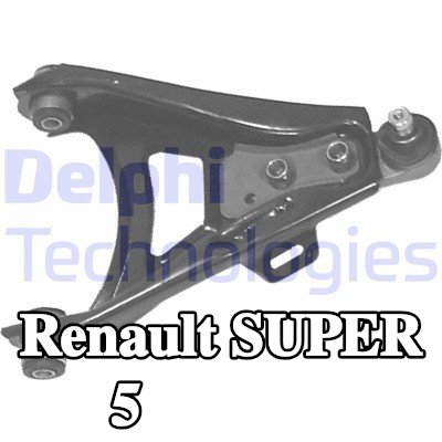 DELPHI ذراع التعليق للمحور الأمامي الأيمن, السفلي, صفائح فولاذية, مع وصلة كروية — Renault Super 5