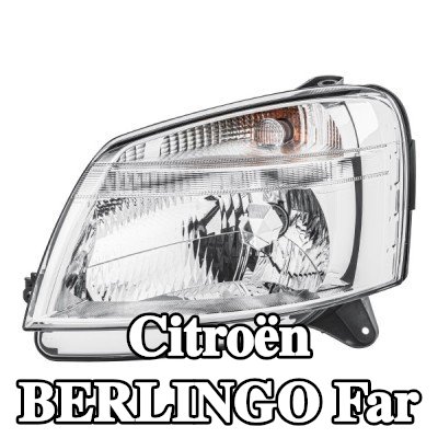 HELLA Far Sol, H4, PY21W, W5W, ampullü, far seviyeleme motorlu — 2002 Citroën Berlingo