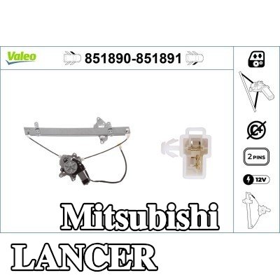 VALEO مُحرك النوافذ الأمامي الأيمن, كهربائي, مع محرك كهربائي — 2012 Mitsubishi Lancer