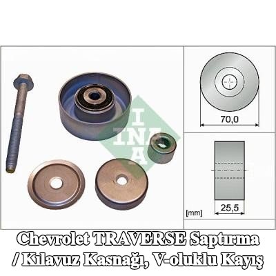 INA Saptırma / kılavuz kasnağı, V-ribbed belt Ø: 70mm — Chevrolet Traverse