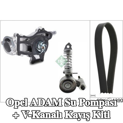 INA Su pompası ile Su Pompası + V-Yivli Kayış Kiti, Alternatör serbest tekerlek kavramasını kontrol edin ve gerekirse değiştirin — Opel Adam