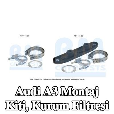 BM CATALYSTS Montaj Kiti, kurum filtresi — 2003 Audi A3