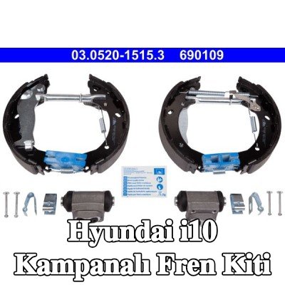 ATE Aksesuarları dahil tambur fren kiti, tekerlek fren silindiri ile — 2012 Hyundai i10