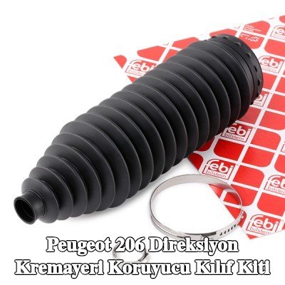 FEBI BILSTEIN Sol ön aks direksiyon kremayeri kılıfı kiti, kelepçeli — Peugeot 206