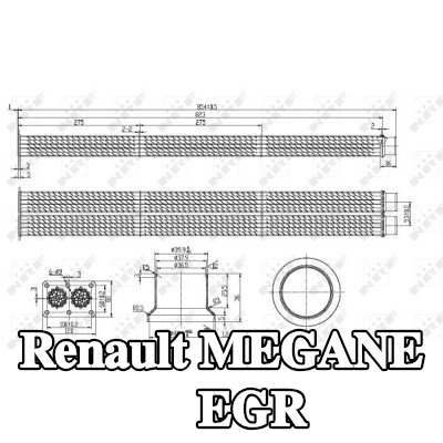 NRF مبرد EGR مع أجزاء التثبيت — 2000 Renault Megane