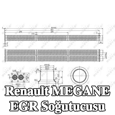 NRF Montaj parçaları dahil EGR soğutucu — 2002 Renault Megane