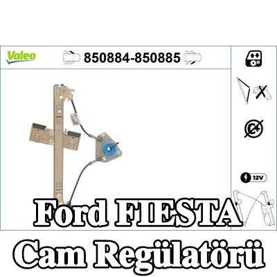 VALEO Sol ön cam regülatörü, Elektrikli, elektrik motoru olmadan — Ford Fiesta