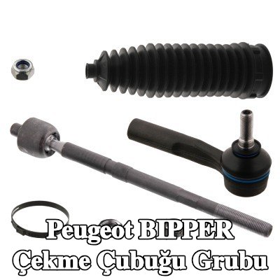FEBI BILSTEIN Rot kolu grubu Ön Aks Sağ, somunlu, körükli, kelepçeli, direksiyon körüğü ile — Peugeot Bipper