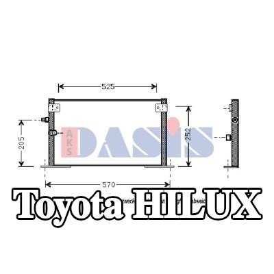 AKS DASIS مكثف تكييف الهواء بدون مجفف — 2000 Toyota Hilux