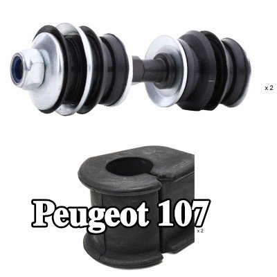 RIDEX طقم إصلاح, جلبة قضيب مانع الانقلاب المحور الأمامي كلا الجانبين, داخلي, مع قضيب توصيل — Peugeot 107