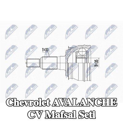 NTY CV mafsalı kiti Ön Aks, Tekerlek Tarafı — Chevrolet Avalanche