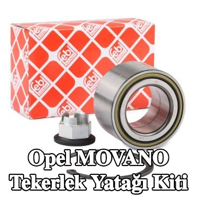 FEBI BILSTEIN Sol ön aks tekerlek yatağı kiti, Ön Aks Sağ, taç somun ile, tutma halkası — Opel Movano