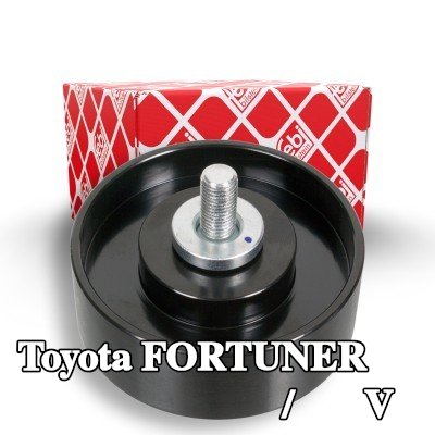FEBI BILSTEIN بكرة الانحراف/التوجيه, V-ribbed belt Outer Diameter: 80mm, مع برغي — 2004 Toyota Fortuner