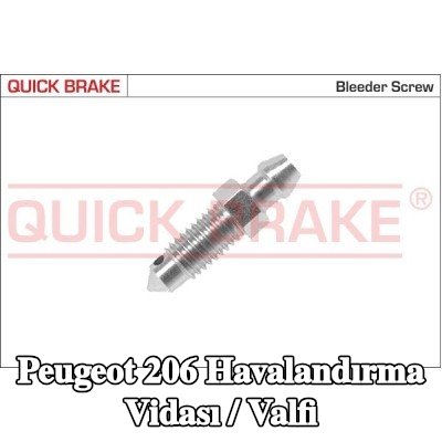 QUICK BRAKE Havalandırma vidası / valfi — Peugeot 206