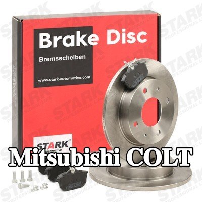 STARK مجموعة أقراص الفرامل والوسادات للمحور الخلفي, صلب — Mitsubishi Colt