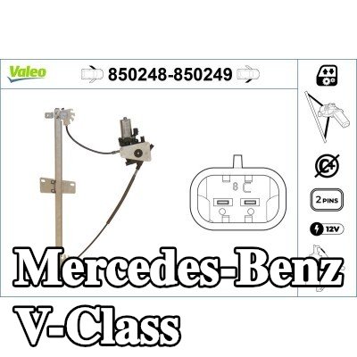 VALEO مُحرك النوافذ الأمامي الأيمن, كهربائي, مع محرك كهربائي — 2000 Mercedes-Benz V-Class