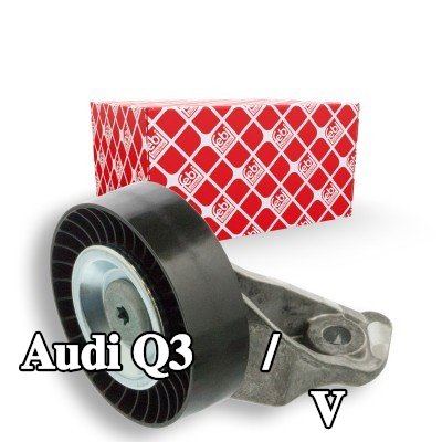 FEBI BILSTEIN بكرة الانحراف/التوجيه, V-ribbed belt Outer Diameter: 73mm, مع حامل — 2016 Audi Q3