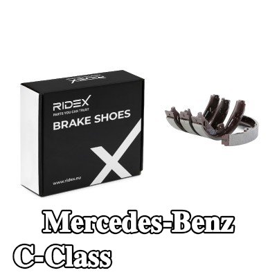 RIDEX مجموعة أحذية الفرامل للمحور الخلفي, 180mm, مع ملحقات, مع أجزاء موصل — Mercedes-Benz C-Class