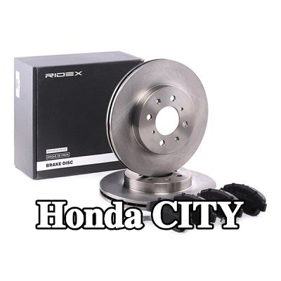 RIDEX مجموعة أقراص الفرامل والوسادات للمحور الأمامي, مُهوى — Honda City