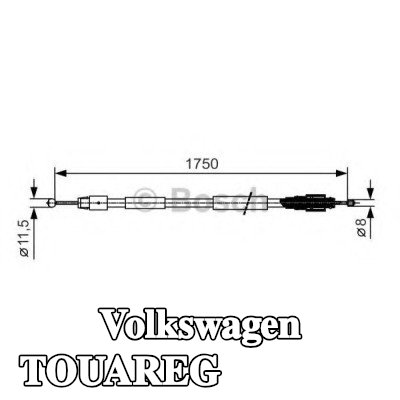 BOSCH كابل فرامل اليد 1750mm — Volkswagen Touareg