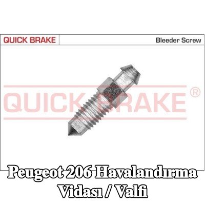 QUICK BRAKE Havalandırma vidası / valfi — 1998 Peugeot 206