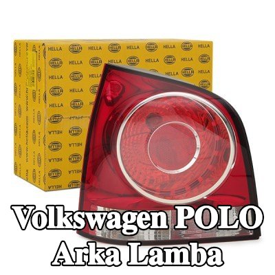 HELLA Arka lamba Sol, Kristal berraklığında, kırmızı, ampul tutuculu, ampullü — 2002 Volkswagen Polo