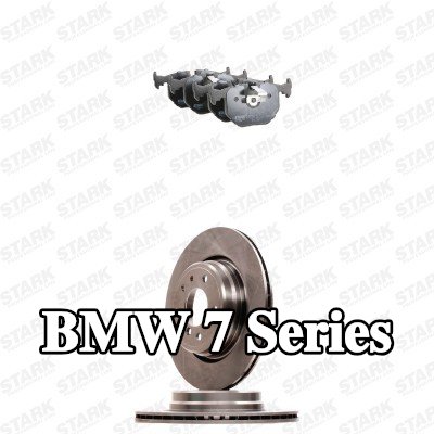 STARK مجموعة أقراص الفرامل والوسادات للمحور الخلفي, مزود بفتحات تهوية داخلية — 2000 BMW 7 Series