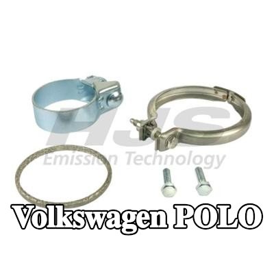 HJS طقم تركيب المحول الحفاز مع مشبك — Volkswagen Polo