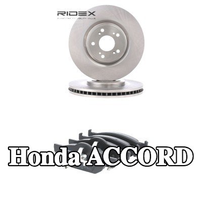 RIDEX مجموعة أقراص الفرامل والوسادات للمحور الأمامي, مُهوى — 2012 Honda Accord