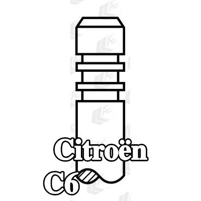 AE صمام السحب ساق الصمام المطلي بالكروم, طرف ساق الصمام المقوى — 2005 Citroën C6