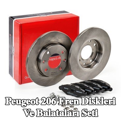 MAPCO Fren diskleri ve balataları seti Ön Aks, düz — 1998 Peugeot 206