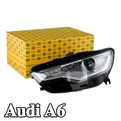 HELLA المصباح الأمامي الأيسر, D3S, D3S/H7, H7, LED, PSY24W, مع محرك لتسوية المصابيح الأمامية, بدون ثقل, بدون مصباح تفريغ متوهج, مع لمبة, بدون وحدة تحكم LED لمصابيح التشغيل النهاري/مصابيح الموقف, بدون وحدة التحكم للضوء المنحني الديناميكي (AFS) — Audi A6
