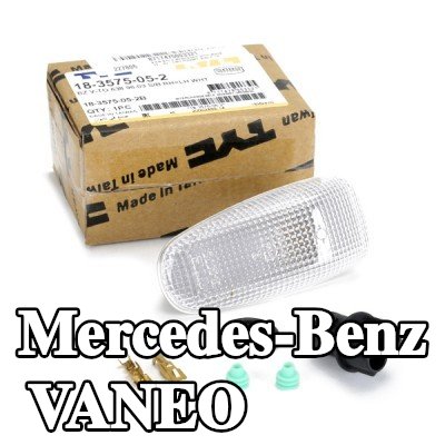 TYC مؤشر جانبي كلا الجانبين, تركيب جانبي, شفاف, مع حامل لمبة — Mercedes-Benz Vaneo