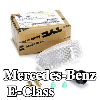 TYC مؤشر جانبي كلا الجانبين, تركيب جانبي, شفاف, مع حامل لمبة — 2002 Mercedes-Benz E-Class