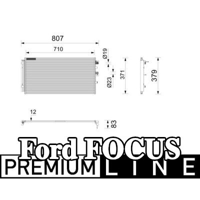 MAHLE مكثف تكييف الهواء مع مجفف, مع مسامير تثبيت, بدون حشية/مانع تسرب — Ford Focus
