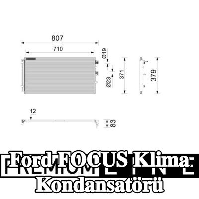 MAHLE Kurutuculu klima kondansatörü, saplamalı, contasız/sızdırmazlık elemanı olmadan — Ford Focus