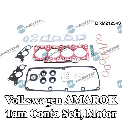 DR.MOTOR AUTOMOTIVE Tam Conta Seti, krank mili contalı motor, silindir kafası contası ile, valf kapağı contası ile, valf gövdesi contalı, egzoz manifoldu contası ile (ler) — Volkswagen Amarok