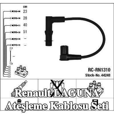 NGK Ateşleme kablo seti siyah — Renault Laguna